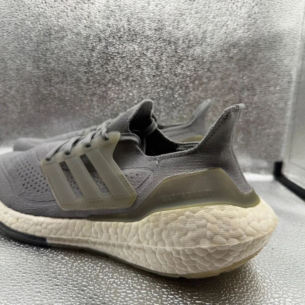 Size 7.5 Adidas Ultraboost 21 Running Shoes Mens Grey Good FY0381 Sneaker